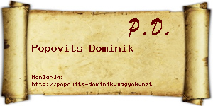Popovits Dominik névjegykártya